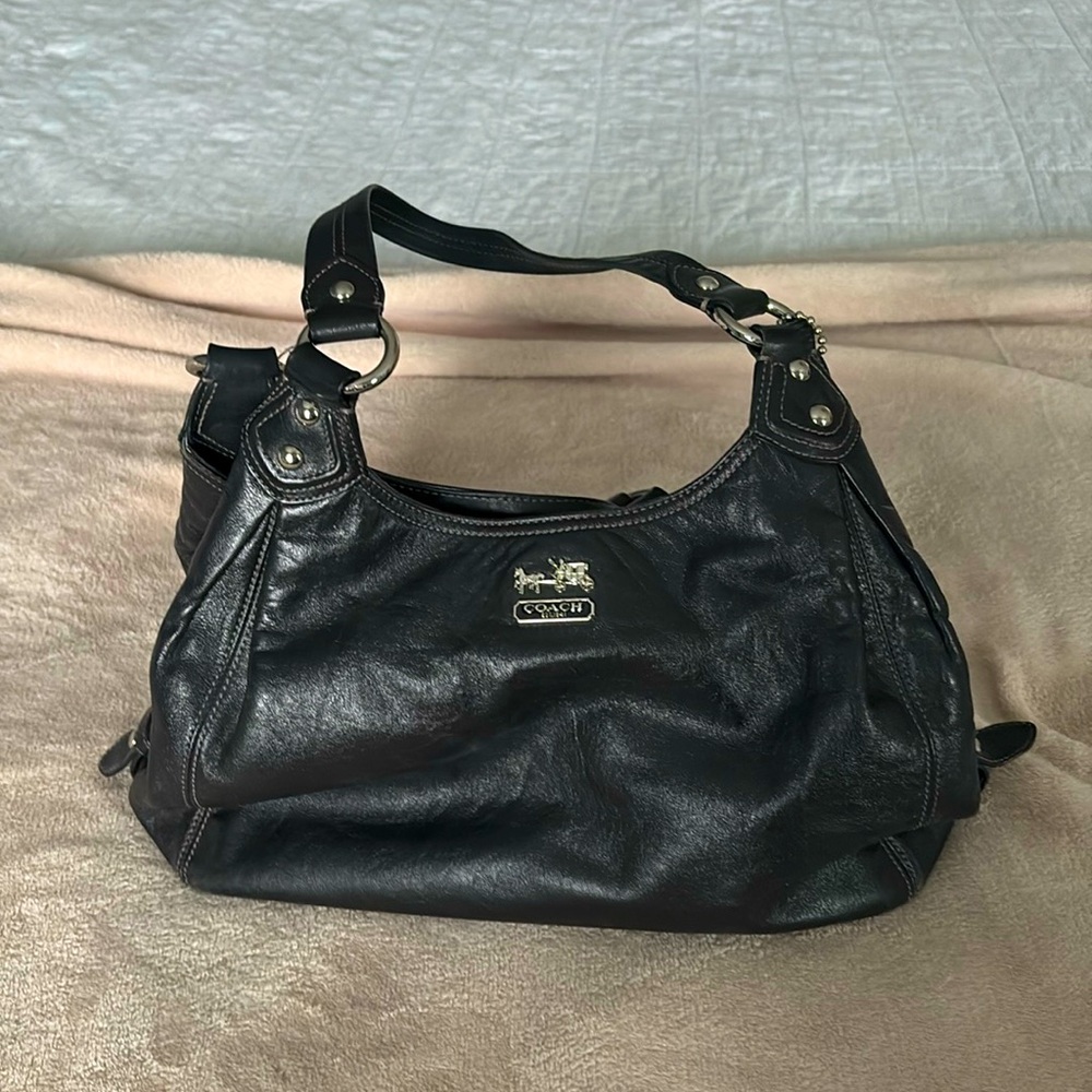 Coach black leather purse